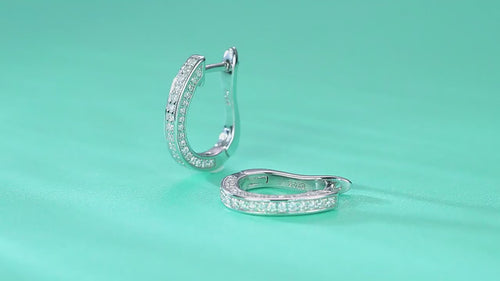 18K White Gold 96-Round Diamond Earrings