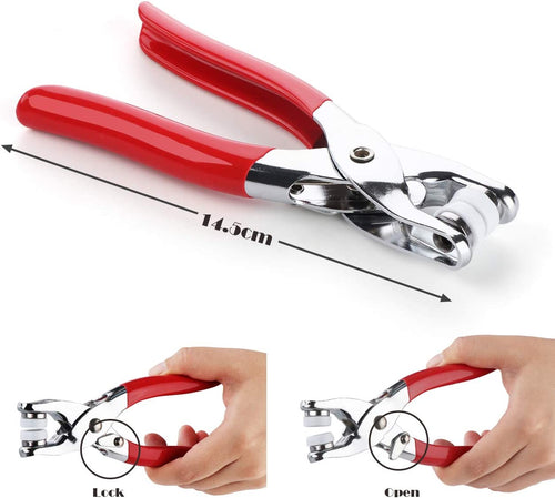 Metal Snap Buttons Rings with Fastener Pliers Press Tool Kit