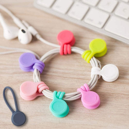 Silicone Cord Winder Magnetic Cable Clips (10 PCS)