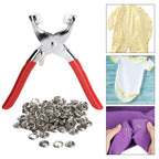 Metal Snap Buttons Rings with Fastener Pliers Press Tool Kit